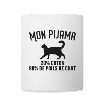 Humorous Cat Hair Pajamas - Mug - white - Front