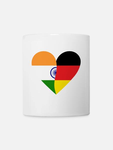 India Germany Heart - Tasse - Weiß