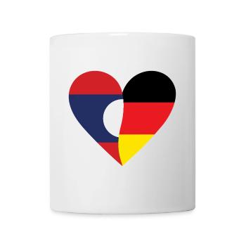 Laos Germany Heart - Tasse - Weiß - Vorne