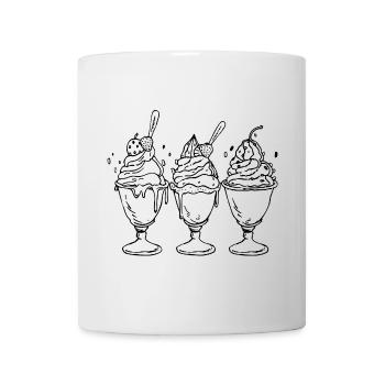 cream in cartoon look - Mug - white - Front