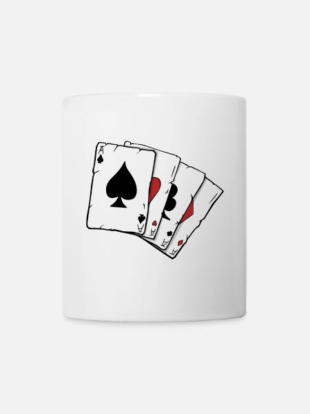 poker cards four aces illustration by Vexels - Mug blanc - blanc