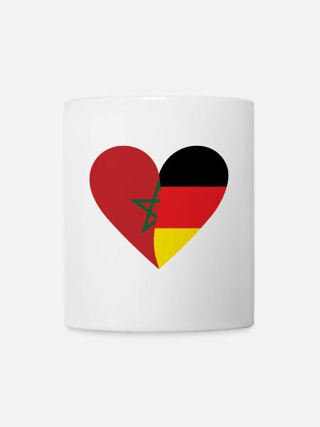 Morocco Germany Heart - Tasse - Weiß