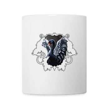 À l’ombre de l’élégance : un cygne noir. - Mug blanc - blanc - Devant