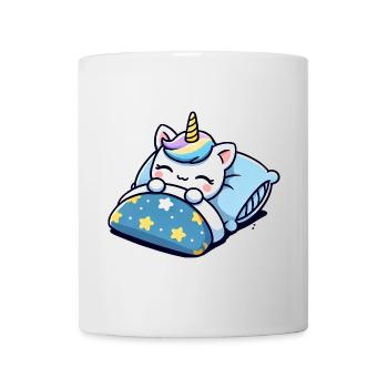 Unicorn Sleeping In Bed At Night Time - Tasse - Weiß - Vorne