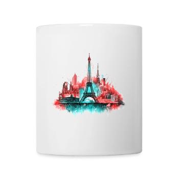 Paris Skyline Tour Eiffel France Splash Coloré - Mug blanc - blanc - Devant