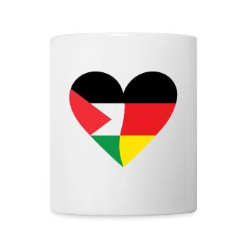 Palestine Germany Heart - Tasse - Weiß - Vorne