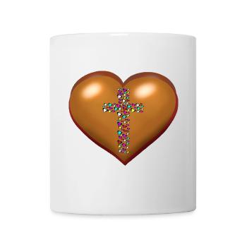 Kreuz Kreuze Herz Herzen - Tasse - Weiß - Vorne