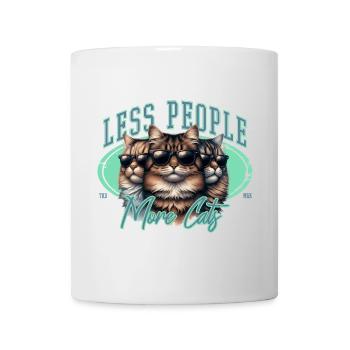 Moins de gens, plus de chats - Mug blanc - blanc - Devant