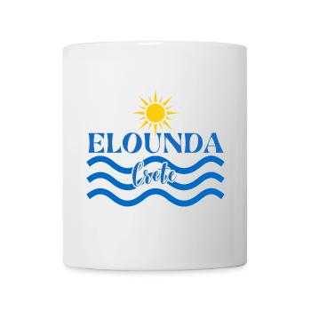 Elounda Kreta Sonne und Wellen Design - Tasse - Weiß - Vorne