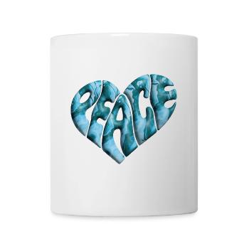 Coeur de la Paix 3d Marbré - Mug blanc - blanc - Devant