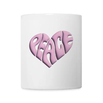 Coeur de la Paix 3d rose - Mug blanc - blanc - Devant