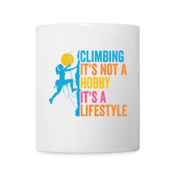 Klettern - es ist kein Hobby. Es ist ein Lebensstil - Tasse - Weiß - Vorne