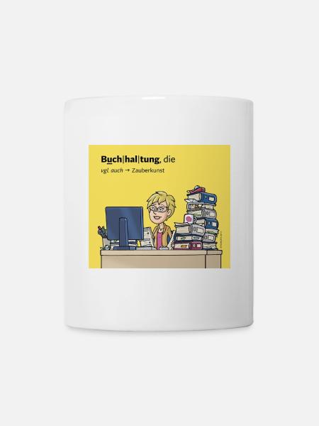 Buchhalterin, Comicfigur - Tasse - Weiß