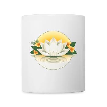 Fleur de lotus blanc - Design floral d’été - Mug blanc - blanc - Devant