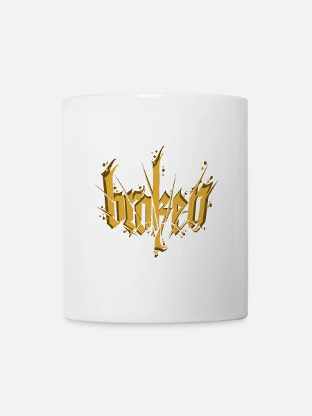 Broken Calligraphy Dark Lettering - Mug - white