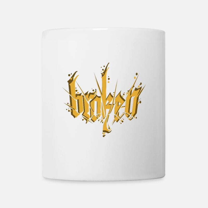 Calligraphie brisée Lettrage foncé - Mug blanc - blanc