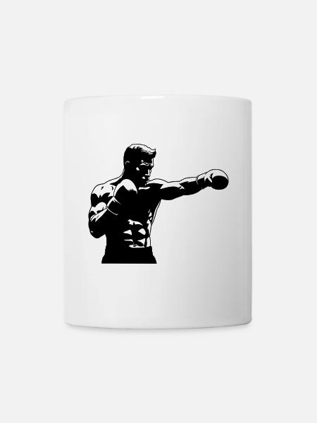 Boxer mit Faustschlag - Tasse - Weiß