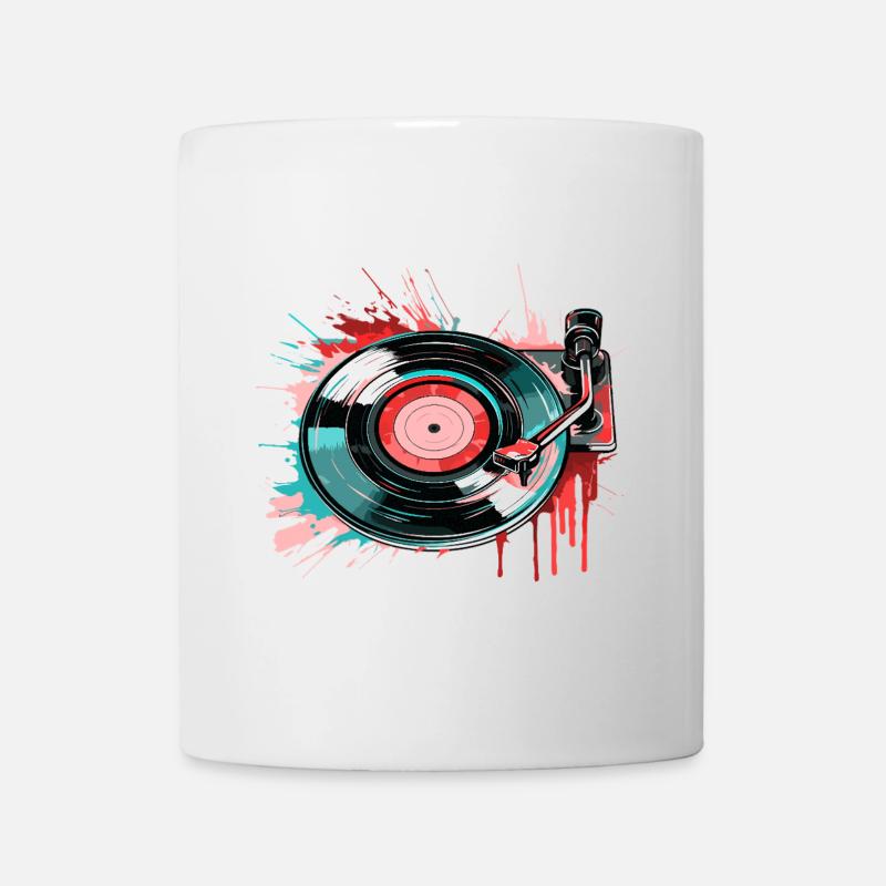 Disque Vinyle Disque LP Platine Vinyle Rétro - Mug blanc - blanc