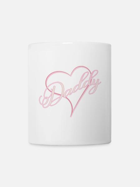 Daddy mit Herz Mädchen rosa - Tasse - Weiß