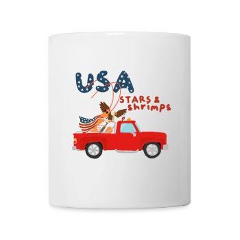 Crevette Américaine, Stars and Stripes - Mug blanc - blanc - Devant