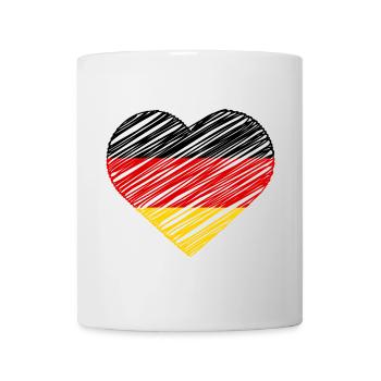 I Love Germany Flag Heart German Deutschland Shirt - Tasse - Weiß - Vorne
