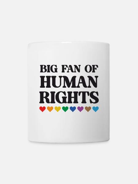 LGBTQ Pride Month - Großer Fan der Menschenrechte - Tasse - Weiß