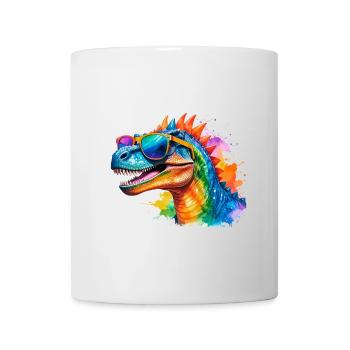 Dinosaure, LGTB, Arc-en-ciel, Lunettes de soleil, Coloré - Mug blanc - blanc - Devant
