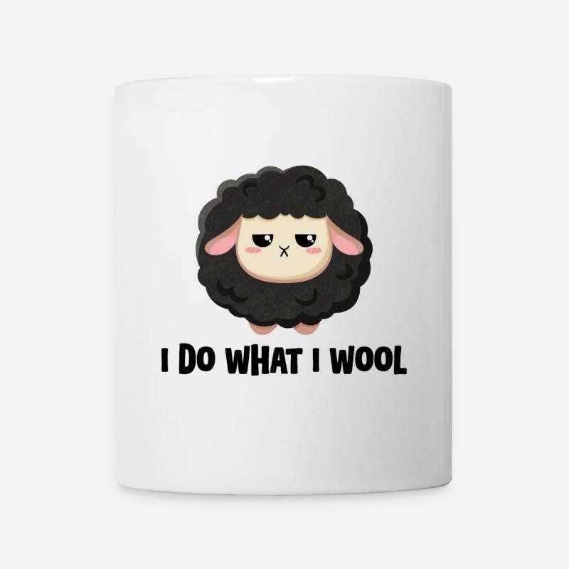 Süßes schwarzes Schaf grummelig mit Spruch - Tasse - Weiß