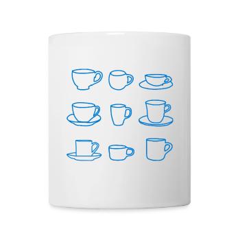 Tasses de Café Minimalistes – Ligne Bleue - Mug blanc - blanc - Devant