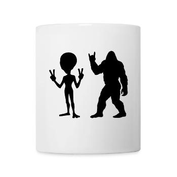 Défilé de silhouettes familiales - Mug blanc - blanc - Devant