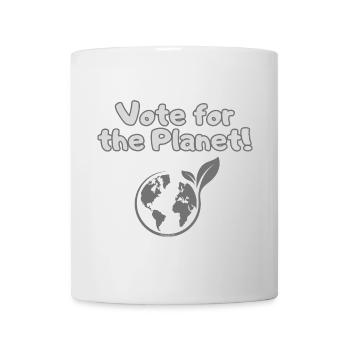 Vote for the Planet – Climate Crisis Statement Shirt - Mug - white - Front