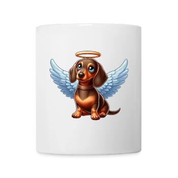 Cute Dachshund Angel with Wings Cartoon Dog - Mug - white - Front
