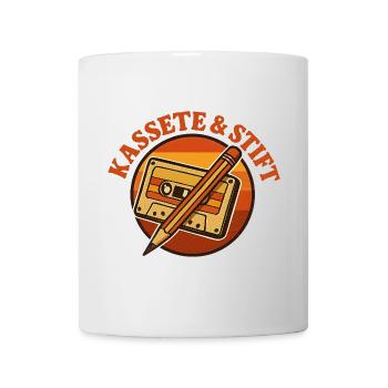 Cassette et Crayon Rétro - Mug blanc - blanc - Devant