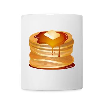 Pancakes Motif with Butter Flake and Maple Syrup - Mug - white - Front