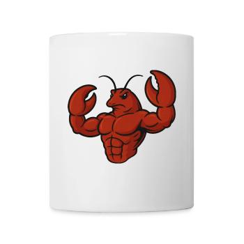 Crab Lobster Fitness Workout Cartoon Strong Biceps - Mug - white - Front