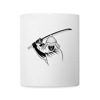 Samurai - Cooles japanisches Schwertkämpfer Logo - Tasse - Weiß - Vorne