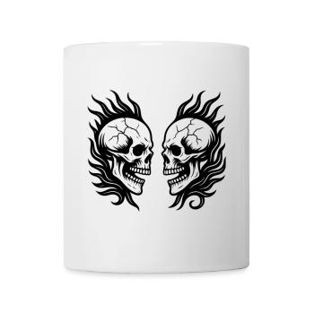 Tribal Totenköpfe schwarz - Tasse - Weiß - Vorne