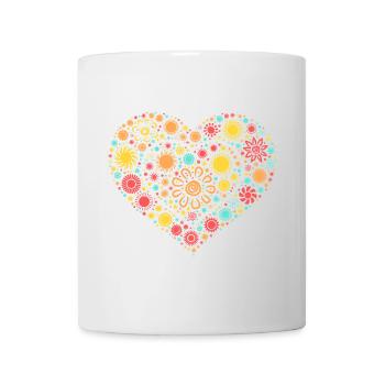 Sunshine Heart – Buntes Sommerliebe-Design - Tasse - Weiß - Vorne