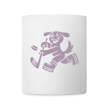 Dackel Eishockey Silhouette Minimalistisch - Tasse - Weiß - Vorne