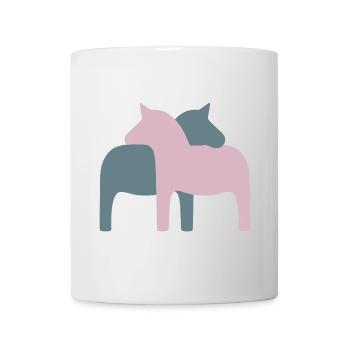 Dala Horse Couple Horses Love Wedding Decoration Love - Mug - white - Front