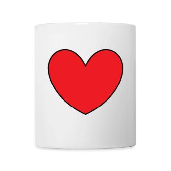 rotes Herz rot Herzen rot Geschenk Valentinstag - Tasse - Weiß - Vorne