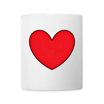 rotes Herz rot Herzen rot Geschenk Valentinstag - Tasse - Weiß - Vorne
