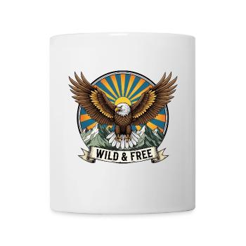 Wild eagle with mountains and sunrise - Mug - white - Front