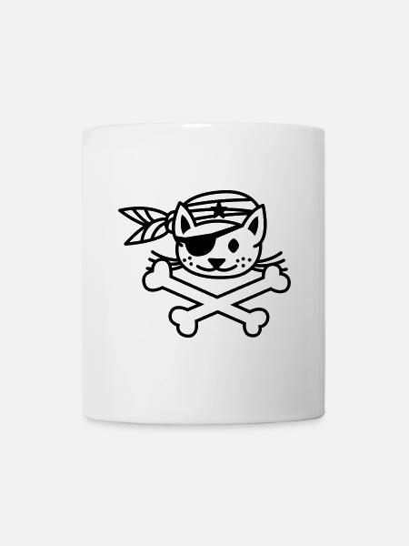 pirate kitty - Tasse - Weiß