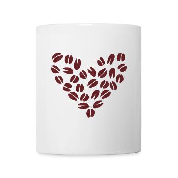 Kaffeebohne Herz - Tasse - Weiß - Vorne