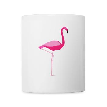 Flamingo Rosa Silhouette - Tasse - Weiß - Vorne