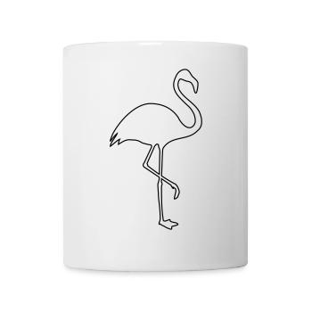 Flamingo silhouette summer sun beach - Mug - white - Front