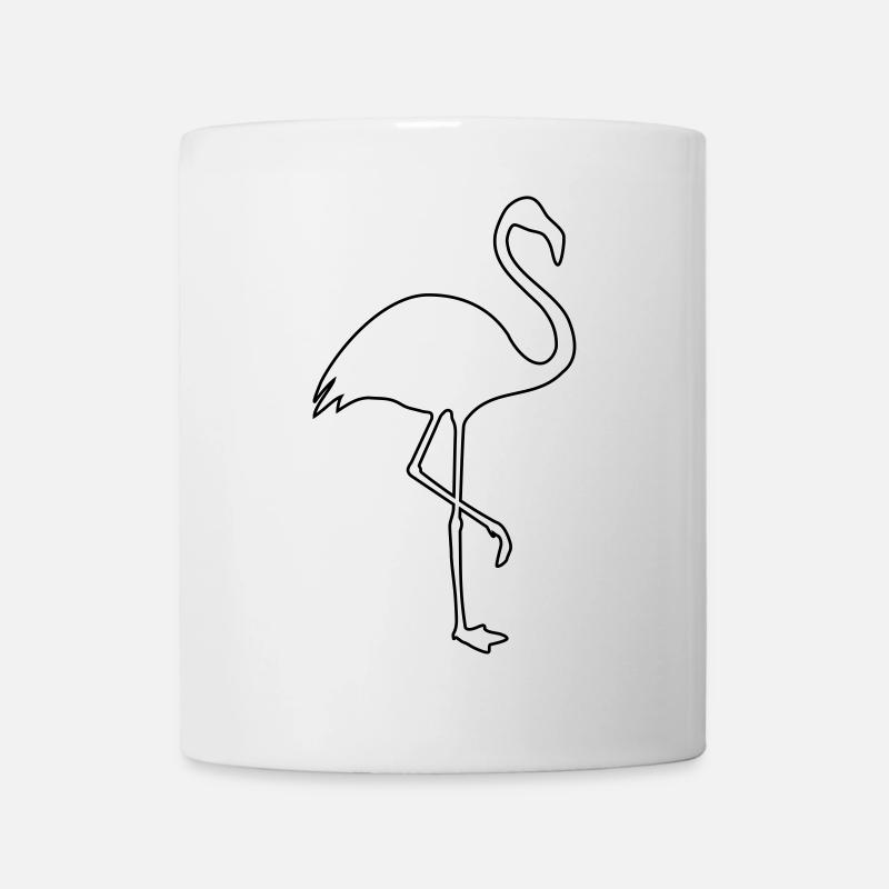 Flamingo silhouette summer sun beach - Mug - white