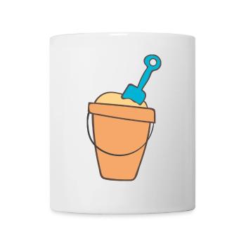 Bain de plage avec pelle - Mug blanc - blanc - Devant