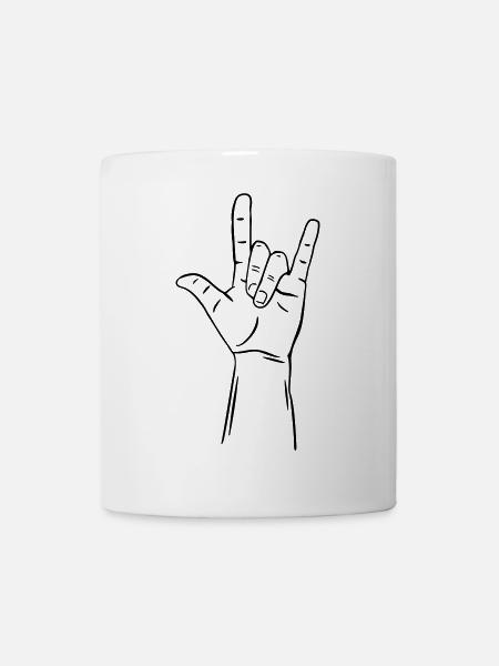 geste de la main je t'aime / je t'aime - Mug blanc - blanc